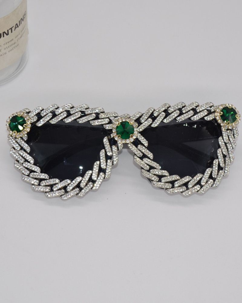 Cat Eye Sparkling Rhinestone Sunglasses