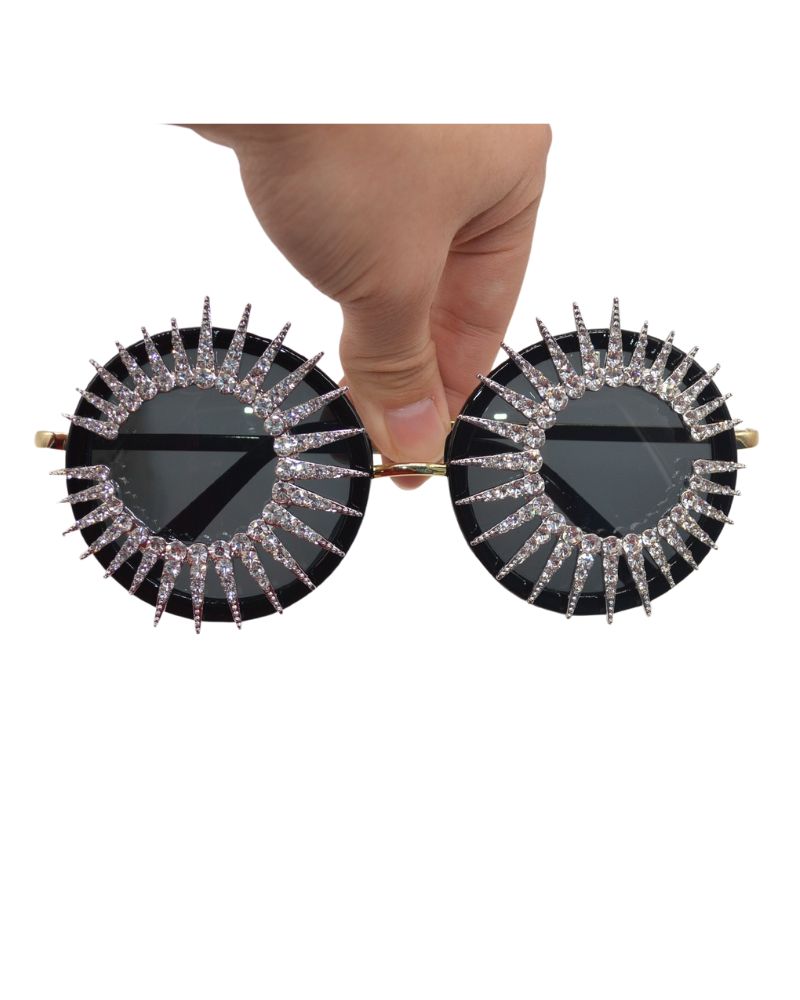 Vintage Rhinestone Sunflower Sunglasses