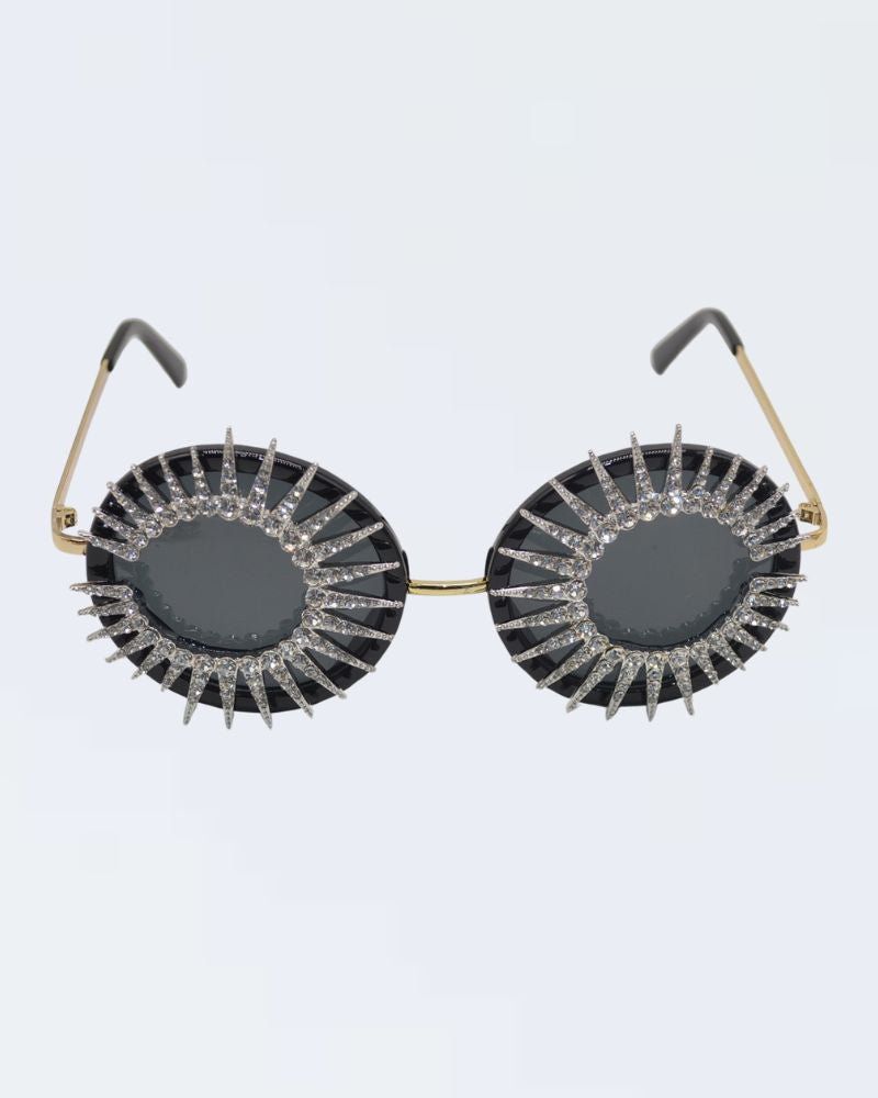 Vintage Rhinestone Sunflower Sunglasses