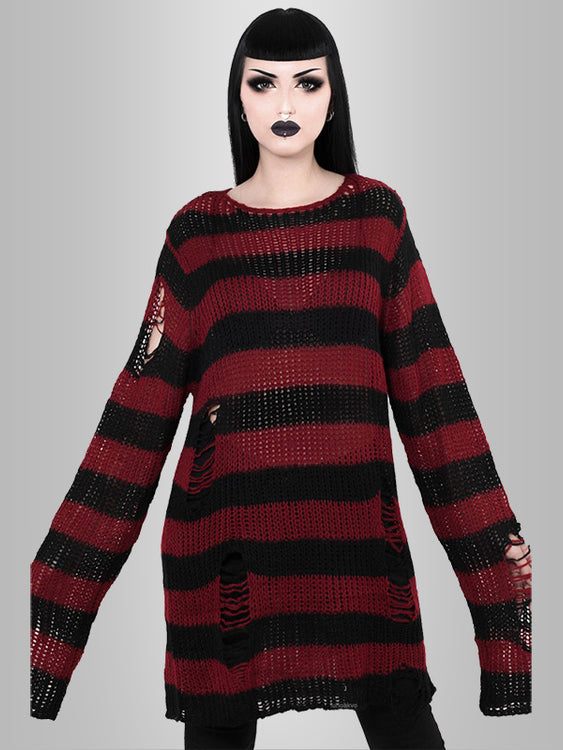 Punk Gothic Striped Sweaters